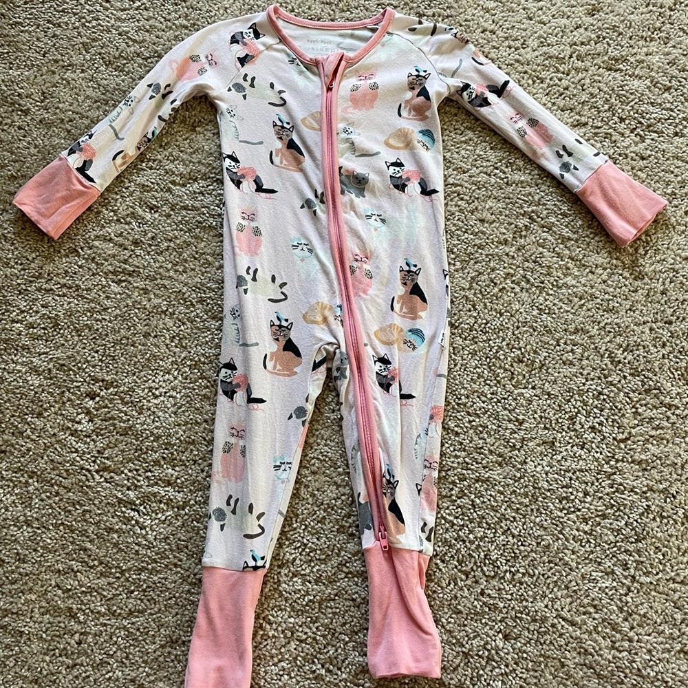 Little Sleepies Pink Cool Cats Zippy, 3-6 months
